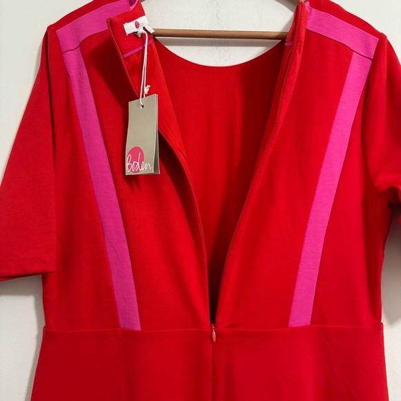 Boden Emily Ponte Midi Dress Red Fit and Flare NWT Size 14 L Long Tall - Picture 8 of 16